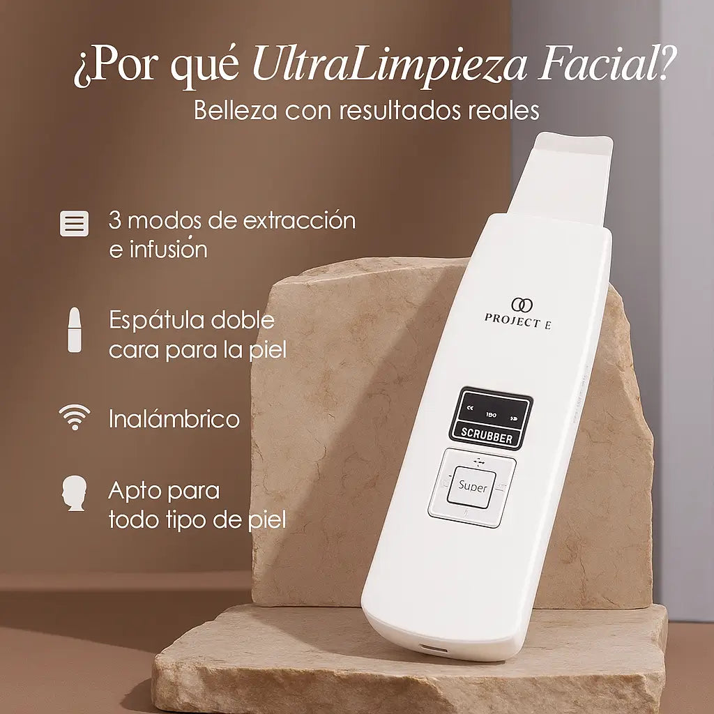 UltraLimpieza Facial - Spa facial en casa: Limpieza ultrasónica + iónica para una piel visiblemente más limpia y luminosa