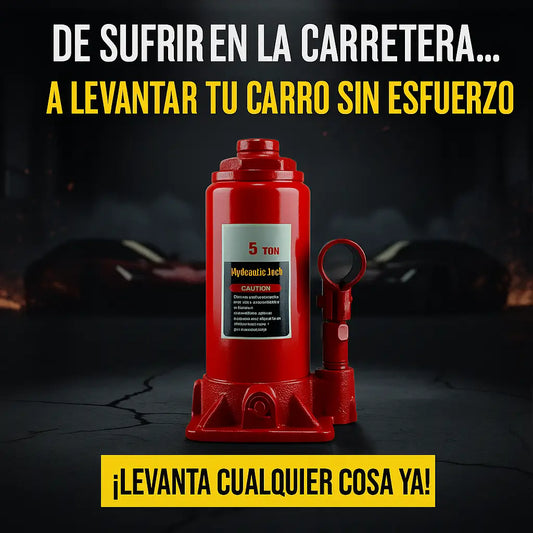 Gato Hidráulico 5 TONELADAS- Potencia Real en Tus Manos - Resistente, Seguro y Listo para lo Que Sea