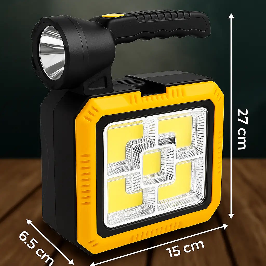 Linterna Solar + Kit de Herramientas 5 en 1 - Ilumina, repara y carga… sin enchufes, SIN LIMITES!!!