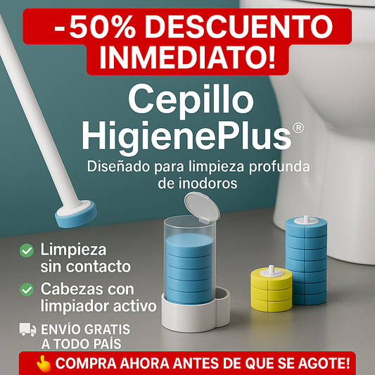 HigienePlus® - Cepillo con 16 Almohadillas para Inodoro