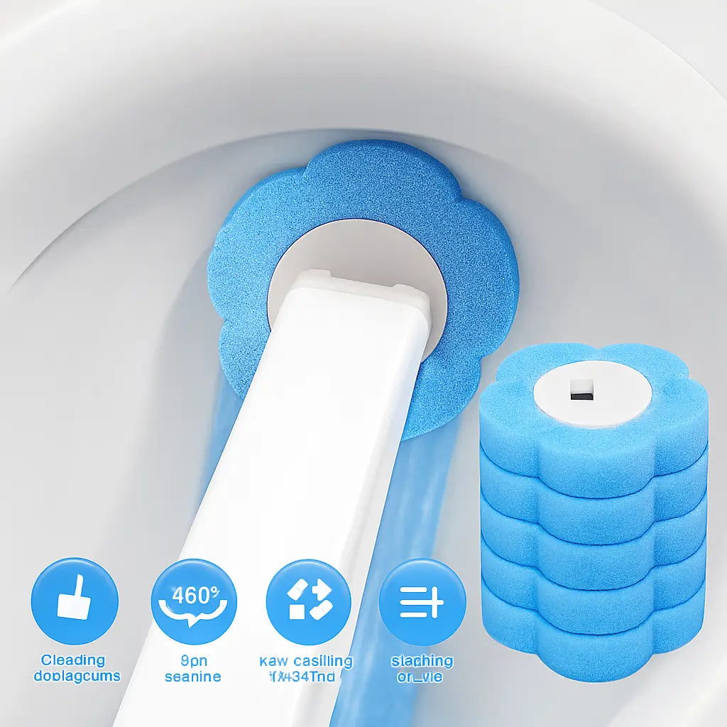 HigienePlus® - Cepillo con 16 Almohadillas para Inodoro