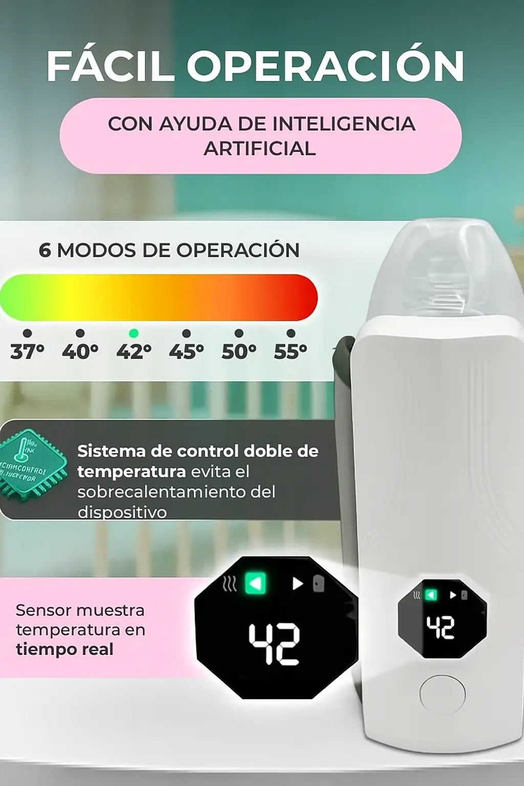Tybia® - Calentador de Teteros Inalambrico