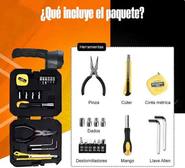Linterna Solar + Kit de Herramientas 5 en 1 - Ilumina, repara y carga… sin enchufes, SIN LIMITES!!!