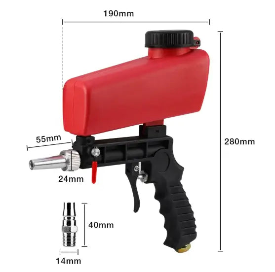 Pistola de Arena - Limpiadora de óxido y pintura por aire comprimido – deja tus piezas listas en minutos