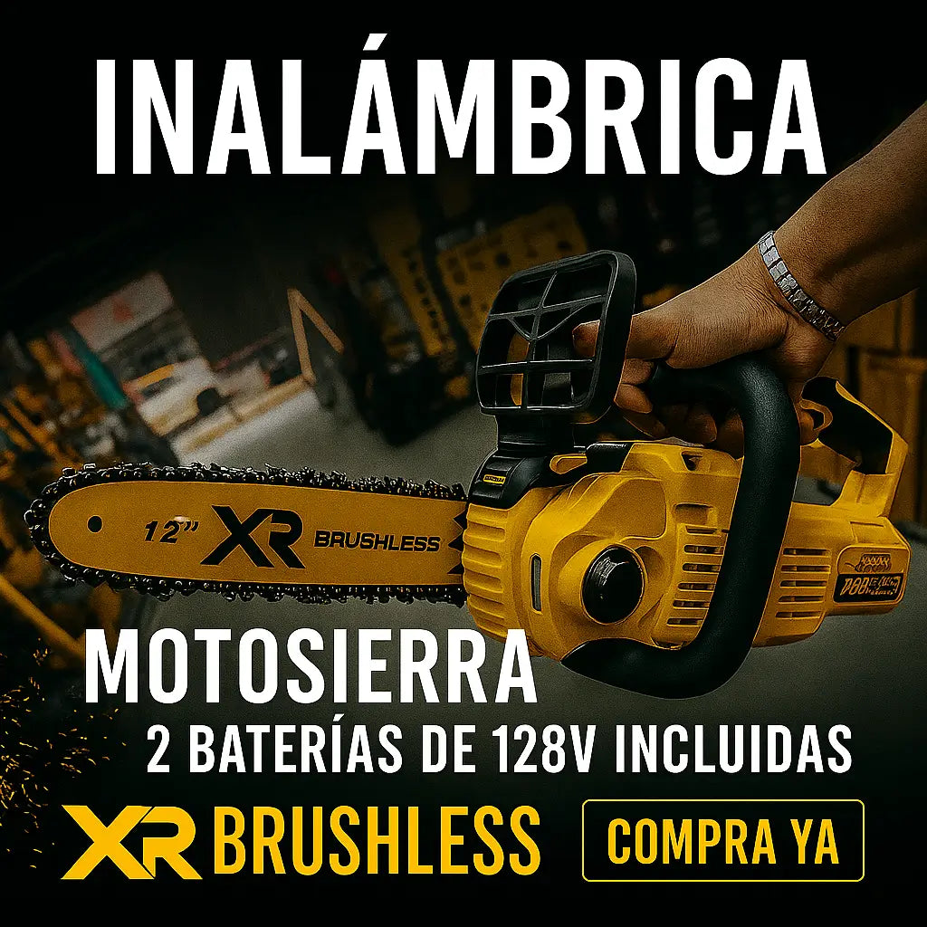Motosierra Inalambrica Profesional XR Brushless 12" + 2 Baterias – Potencia Inalámbrica para Cortar sin Límites ⚡