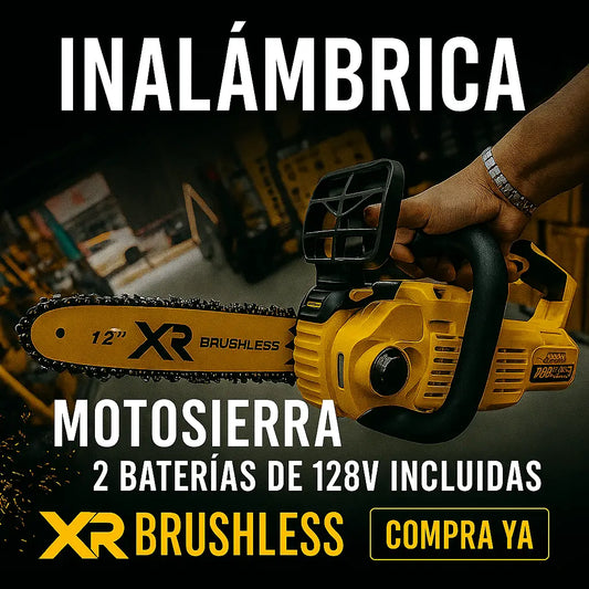 Motosierra Inalambrica Profesional XR Brushless 12" + 2 Baterias – Potencia Inalámbrica para Cortar sin Límites ⚡