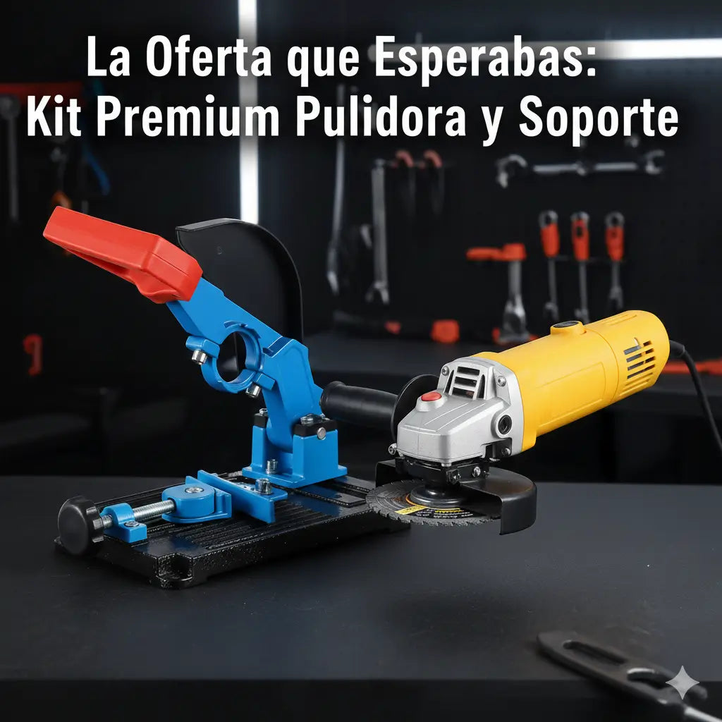 Kit Taller Pro: Pulidora 1150W + Soporte de Corte