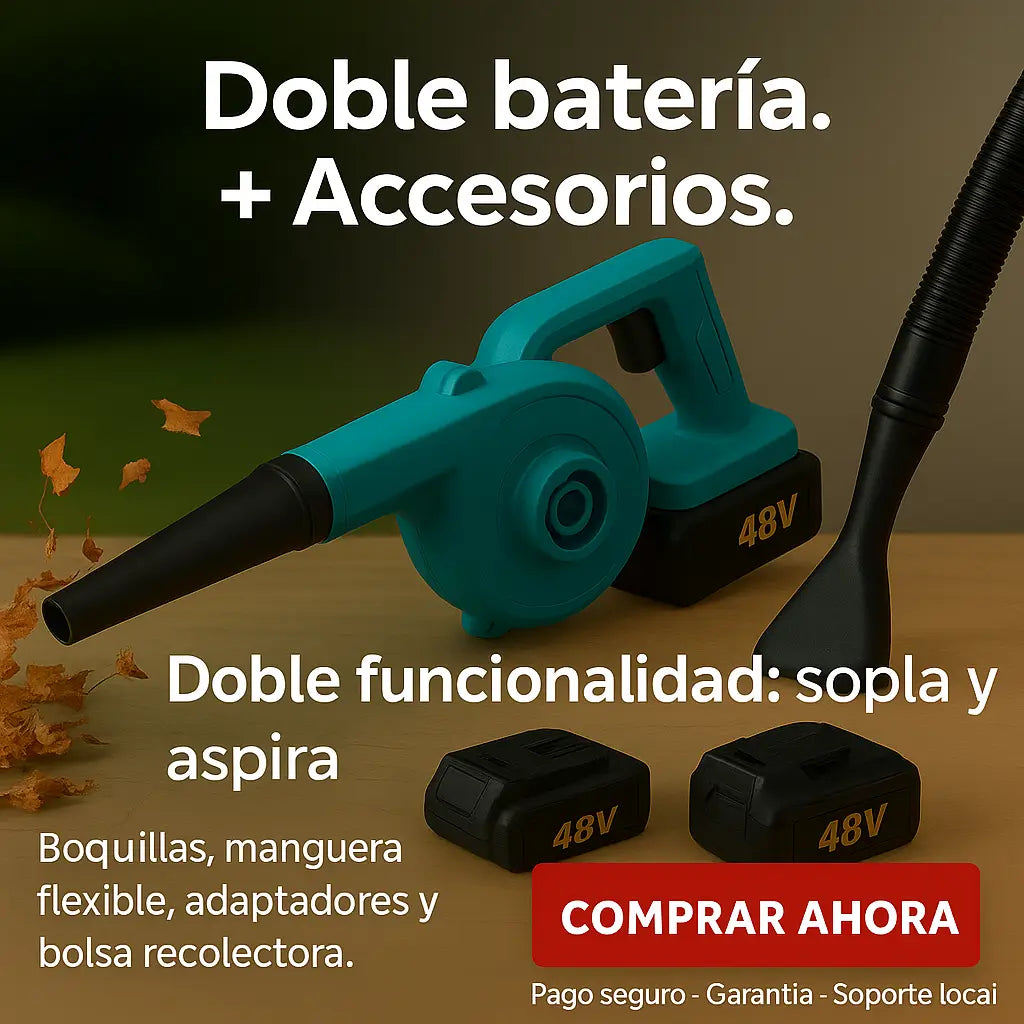 Soplador/Aspirador inalámbrico 2 en 1 - Limpieza Potente, Sin Límites